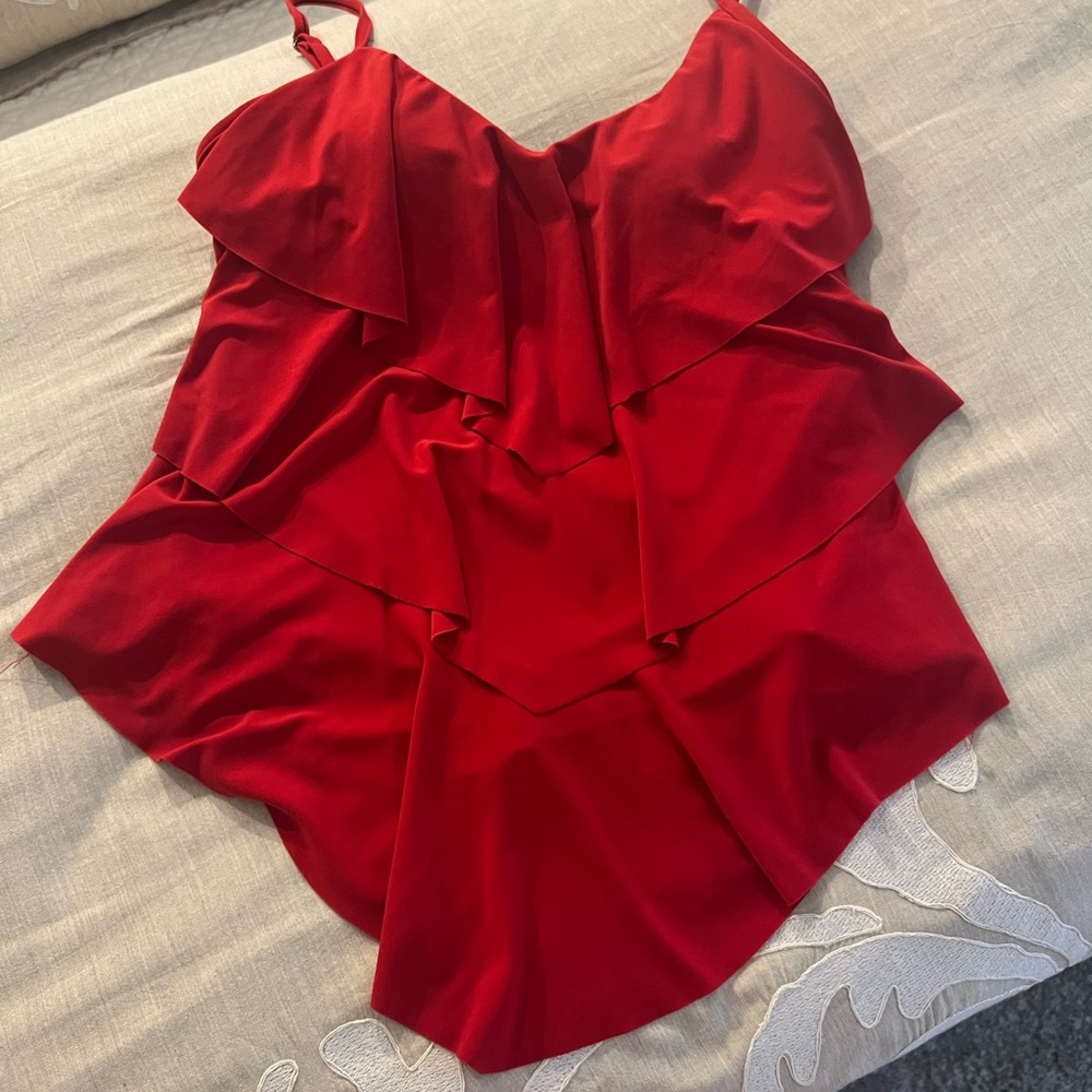Magicsuit Vibrant Red Layered Bikini‎ Top